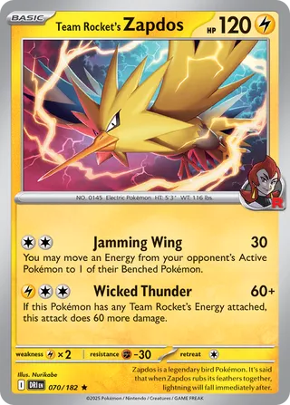070/182 Team Rocket's Zapdos