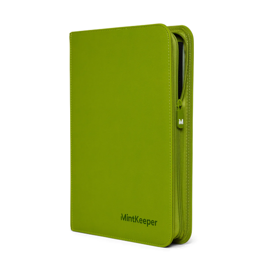 MintKeeper - 9 Pocket Premium Zip Trading Card Binder - Lime Green
