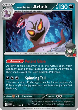 113/182 Team Rocket's Arbok