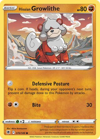 070/189 Hisuian Growlithe